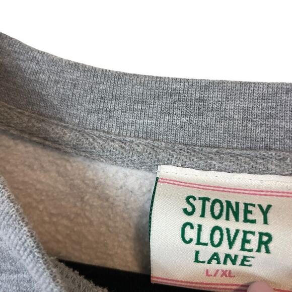 Stoney Clover Lane Homecoming Cotton Crew Neck Pullover Sweatshirt Gray Large - Picture 3 of 6